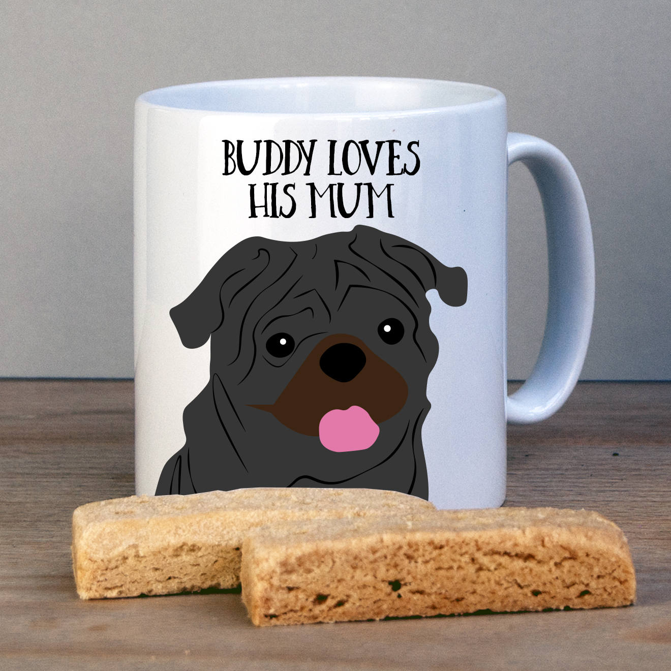 Personalised clearance pug mug