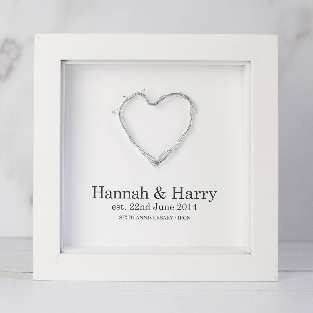 10th 10 Years Tin Wedding Anniversary Married Gift Present Him Her Husband  Wife Family Tree Picture Frame Personalised Heart 